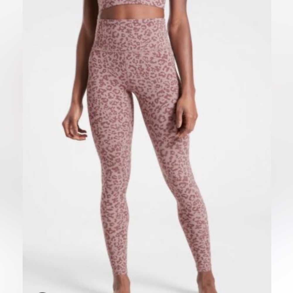 Athleta pink leopard leggings
